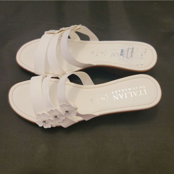 BRAND NEW ITALIAN SHOEMAKER SIDE FORAL DESIGN WEDGE SANDAL - Picture 6 of 15